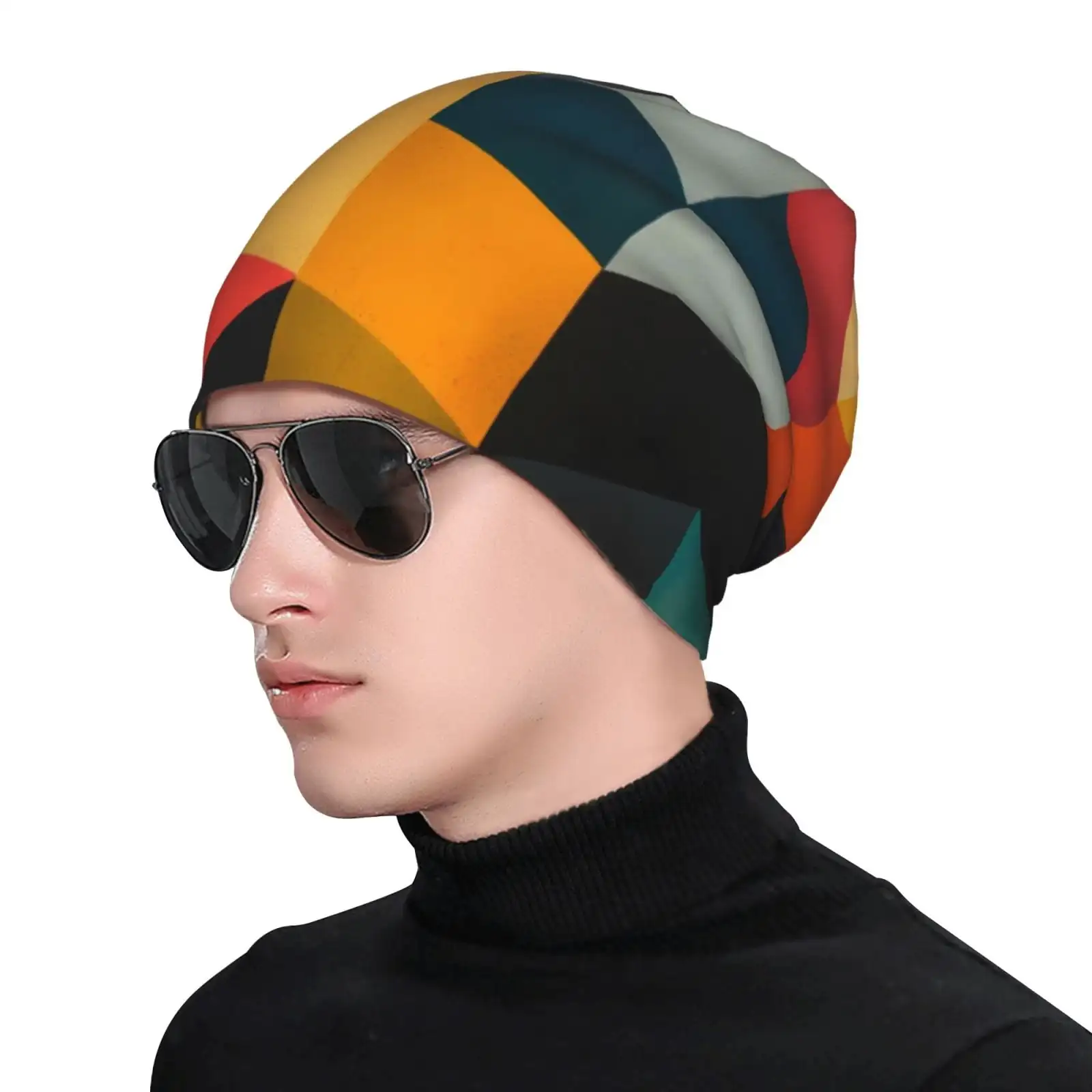 

Geometric Cube Pattern Art Printed Knit Cuffed Beanie,Unisex Beanie For Men And Women,Knit Hat ,Warm Winter Caps,Warm Slou