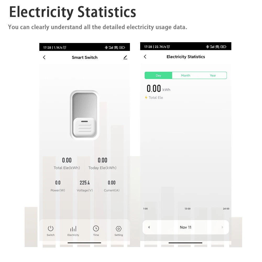 WIFI Circuit Breaker Switch Smart Tuya Energy Meter Voice Remote Control Timer Relay Voltage Current Protection 1-63A Adjustable