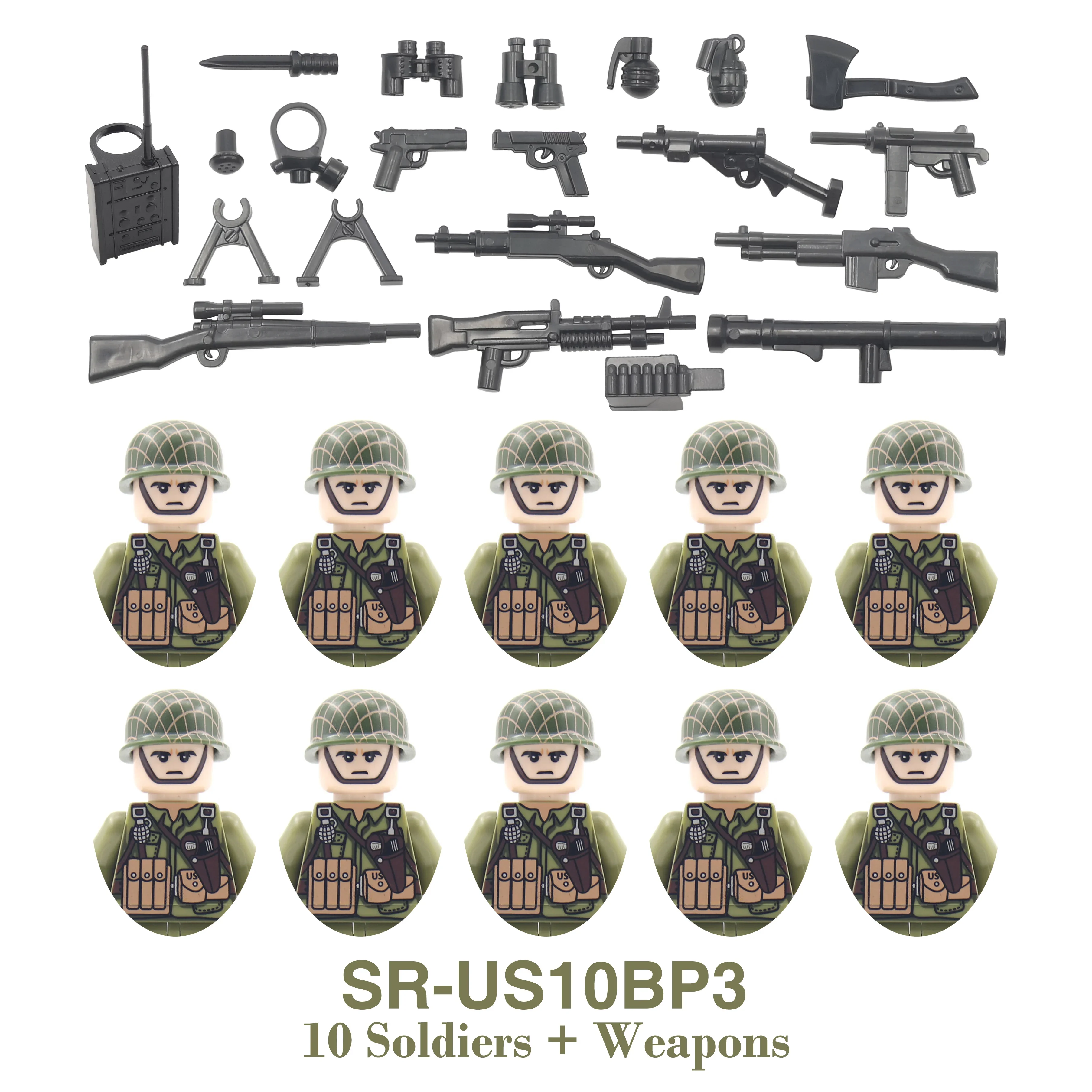 DIY WOII Infanterie Medisch Korps Soldaat Motorfiets Sovjet Amerikaanse Leger Militaire Wapens Bouwsteen Steentjes Kinderen Kids Cadeau Speelgoed