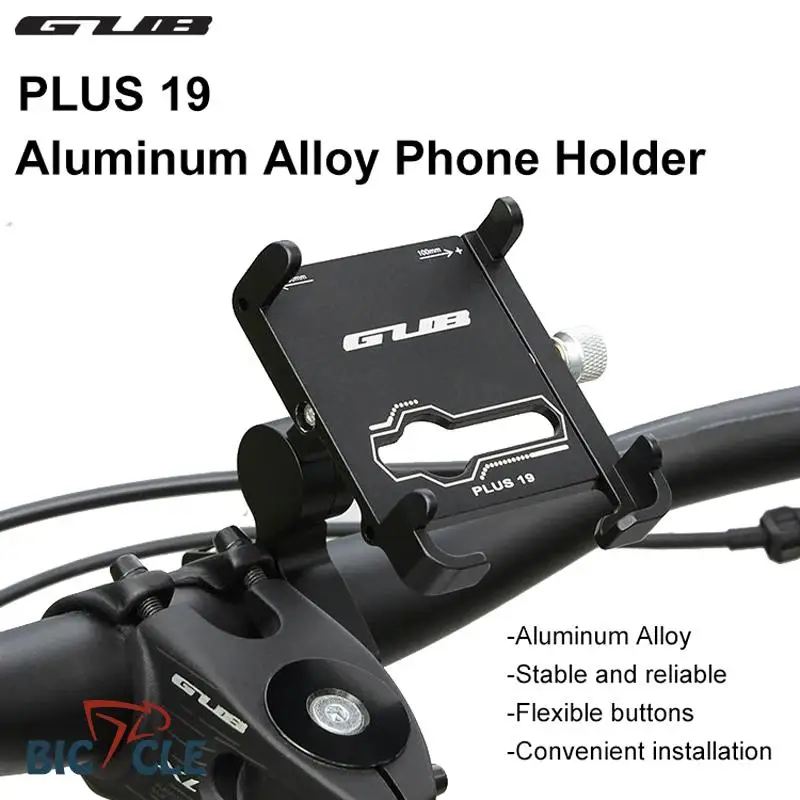 GUB PLUS 19 Motorcycle Bike Phone Holder Aluminum Alloy Cell Phone Holder Bracket Rotatable Adjustable Anti-slip Cycling Parts