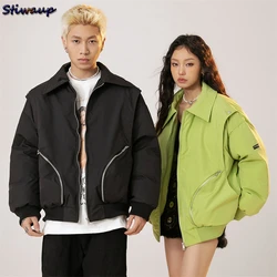 Female Short Puffer Down Bomber Jacket Men Solid Winter Work Clothes Men's Jackets Womens Coats Models 2023 Women's Winter Parka