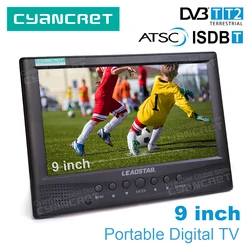 LEADSTAR D9-1 Portable TV DVB-T2 ATSC ISDB-T tdt DTT 9 inch Digital and Analog Television mini small Car TV Support H.265 AC3