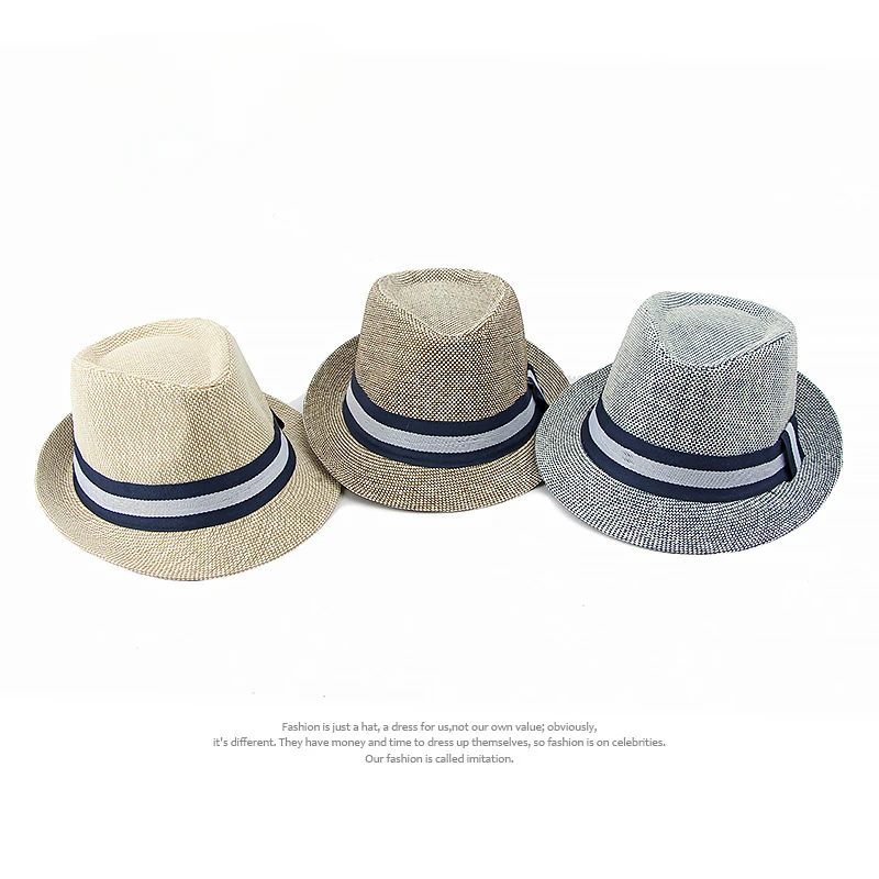 Middle-aged and Elderly Men\'s Top Hat Spring Summer Luxury Designer Sun Protection Beach Cap Grass Wedding Fedora Jazz Hat Party