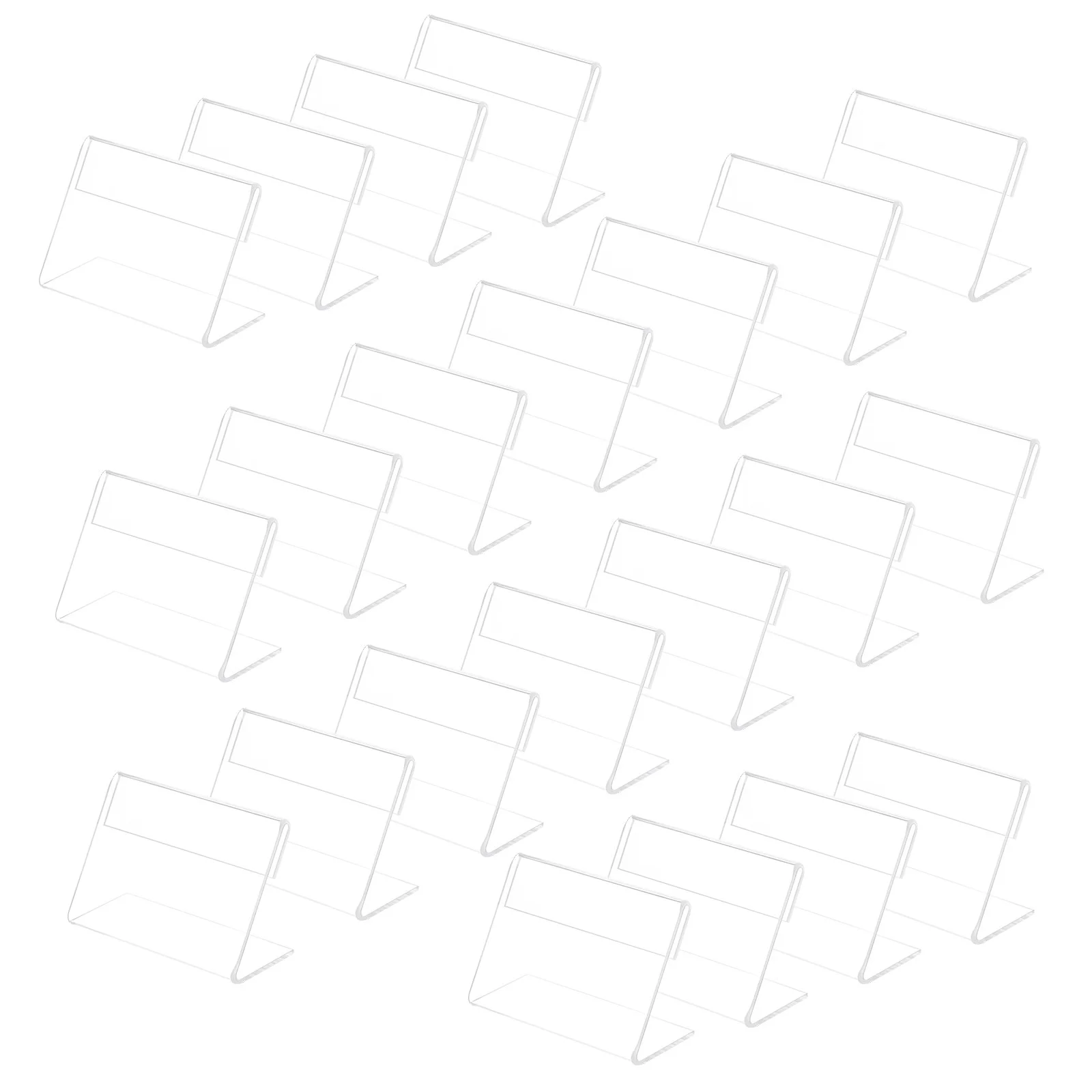 ARTIBETTER 20pcs Acrylic Display Holder Price Tag Sign Holders Slanted Label Stand Name Cards Rack slanted display stand