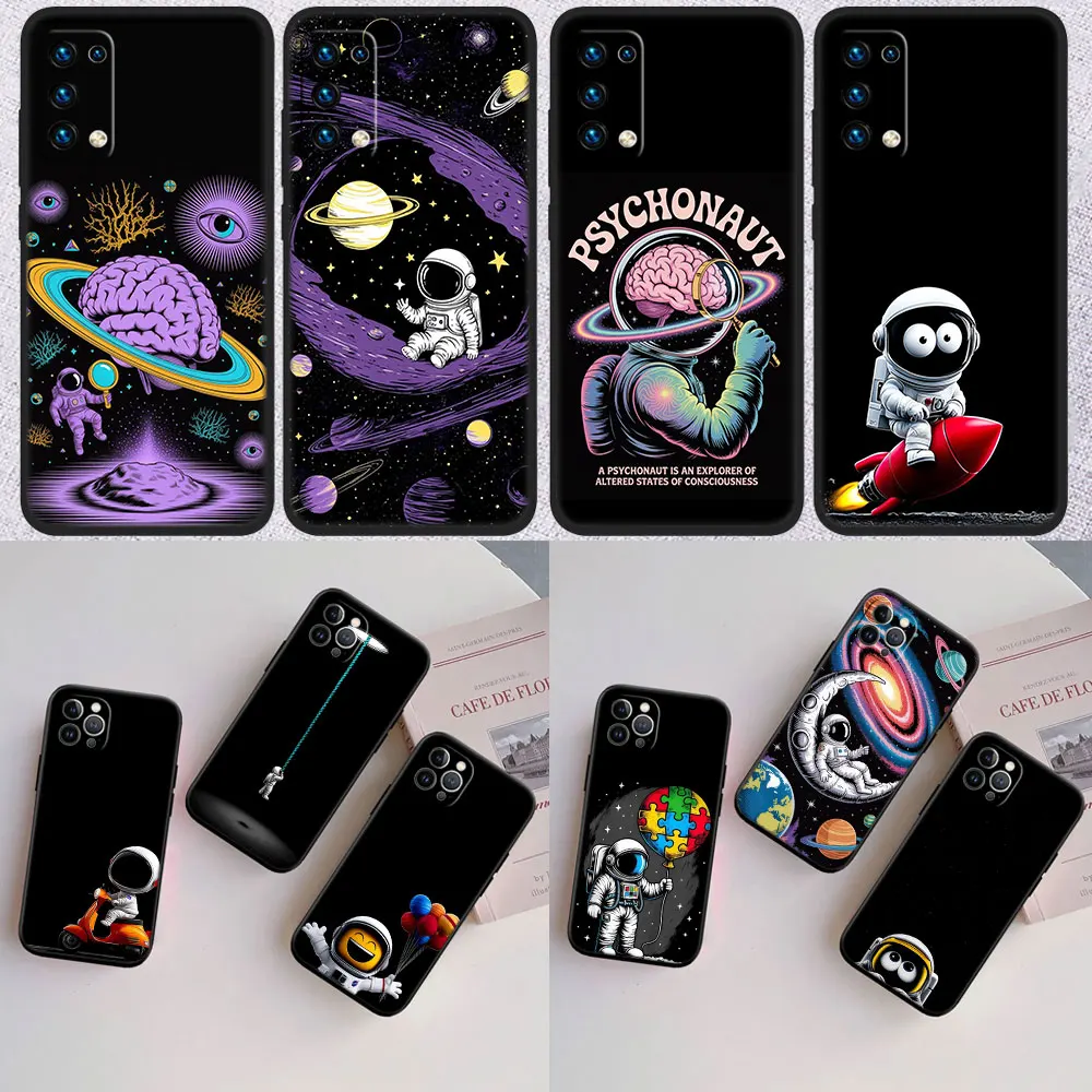 AR13 Astronaut Space Moon Case for Samsung Galaxy A11 A12 A13 A15 A52S A53 A55 A56 A70 A71 A72 A73 F06 F16 F56 S10 Plus S10e