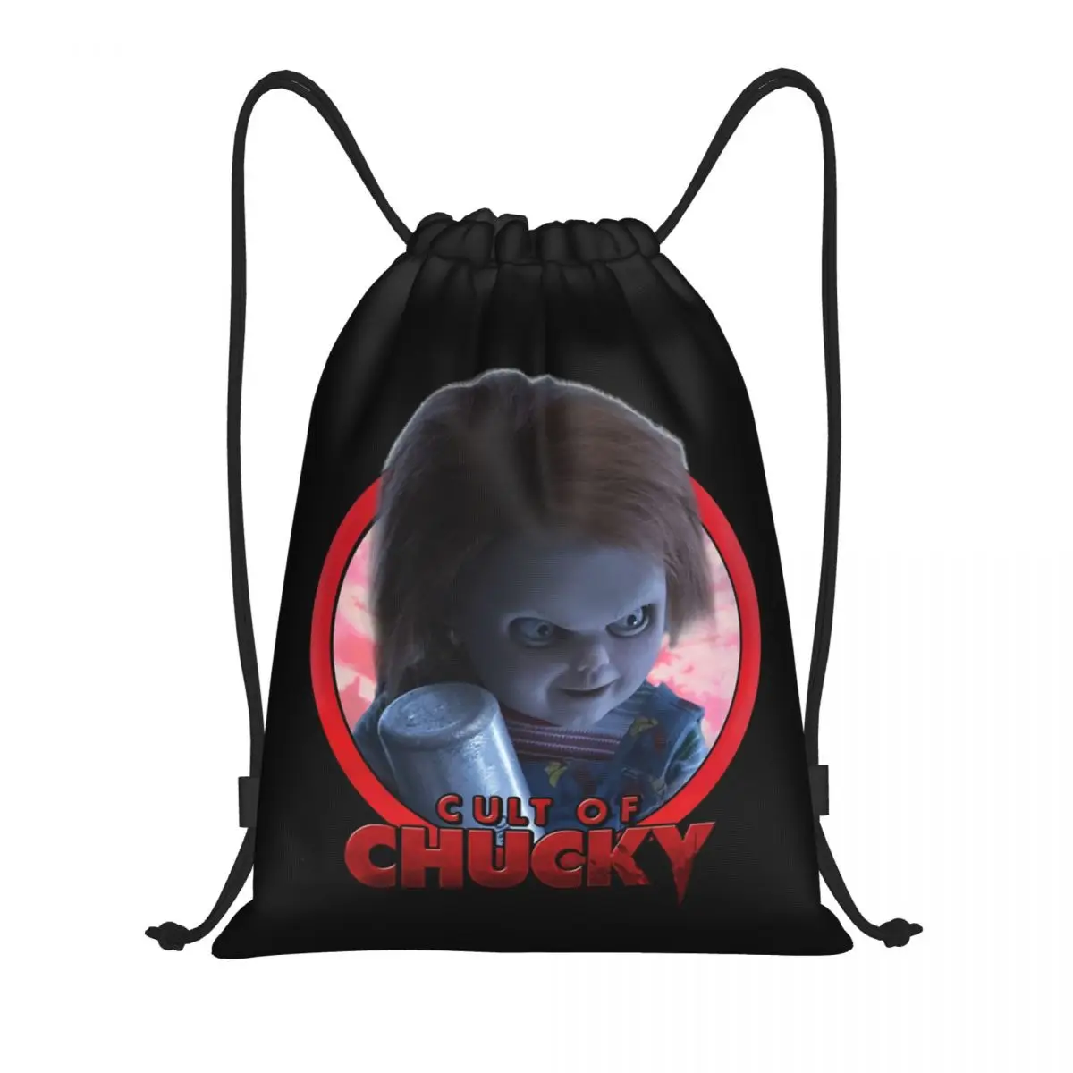 

Custom Cult Of Chucky Logo Drawstring Bag for Training Yoga Backpacks Women Men Child's Play Sports Gym Sackpack