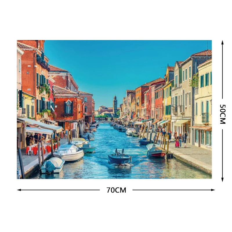 70*50cm Adult Puzzle 1000 Pieces Paper Jigsaw Puzzles The Venice Town Famous Painting Series Learning Education Craft Toys Gifts