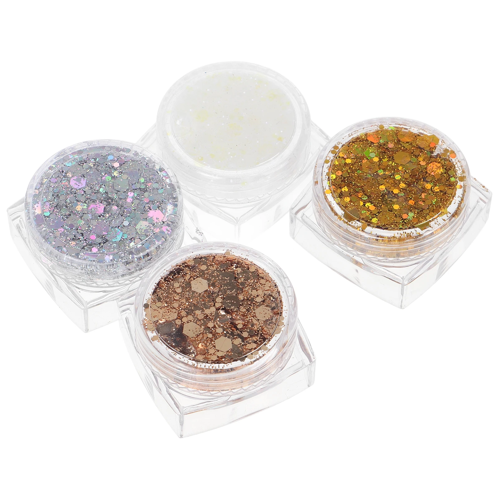 

4pcs Makeup Gel For Kids Face Body Hair Fine Glitter Eyeshadow Festival Rave Mermaid Accessories Nail Art Tumbler