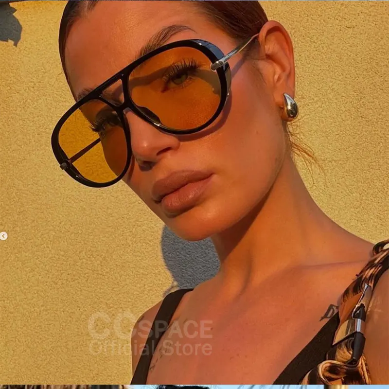 Trendy Oversized Sunglasses for Women 2024 Luxury Brand Designer Goggle Sun Glasses Ladies Classic Vintage UV400 Shades  #300864