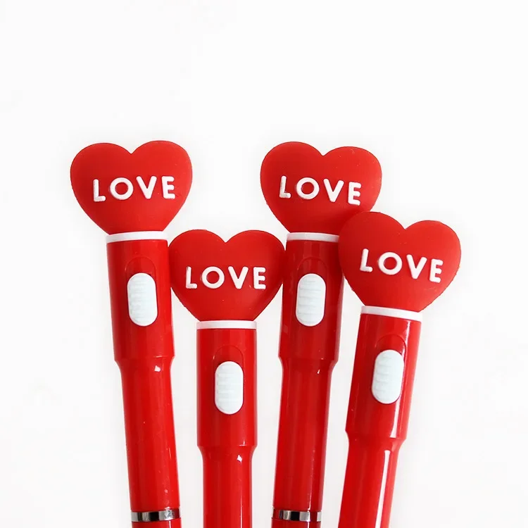 48PCS Creative Christmas Love Lights Ballpoint Pen Cross-border LED Crystal Decompression Luminous High-value Signature 0.7 Lig