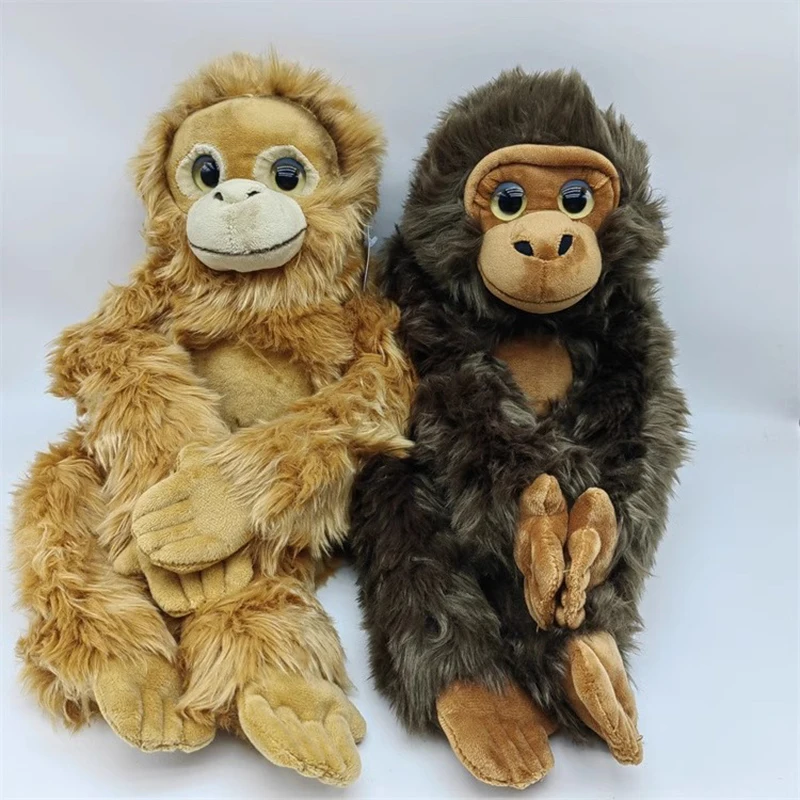 Simulated Animal Monkey Gorilla Chimpanzee Ape Orangutan Pongo Gibbon Wild Nature Zoo Model Plush Toy Stuffed Doll Girl Boy Gift