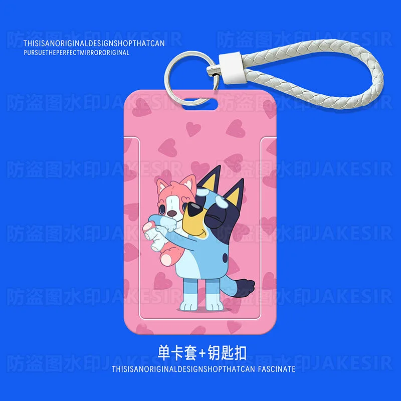 Bluey Card Holder Bingo Cartoon Student Meal Card Bus Card Slider Card Holder ID Protective Cover Access Control Campus Card Bag