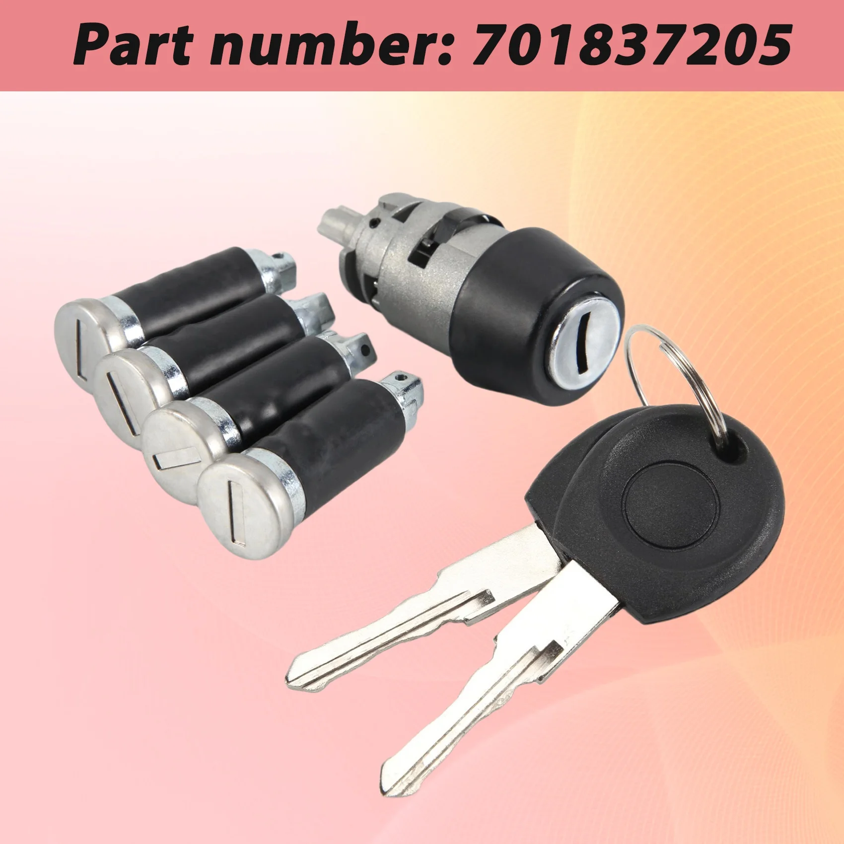 A56P-1 Set Ignition Switch 4 Door Lock Barrel 2 Keys 701837205 For T4 Caravelle MK IV 1990-2003 Transporter Double Barn Doors