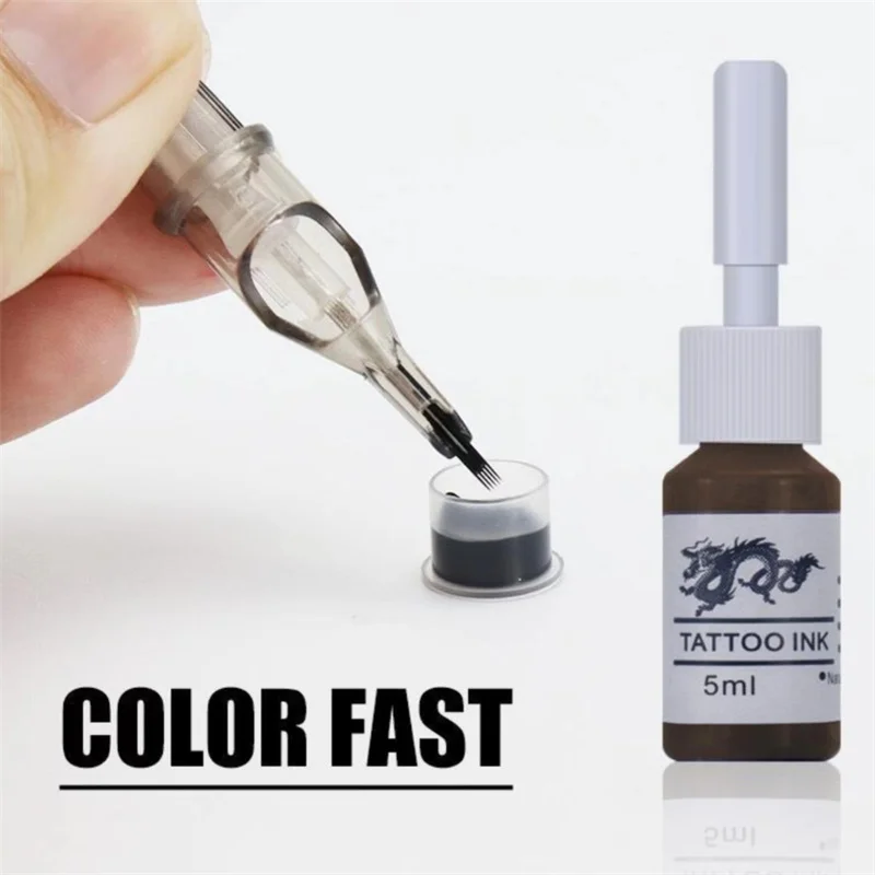 Professional 5ml Tattoo Ink Pigment Body Art Beauty Paints Makeup Tattoo Supplies Semi-permanent Eyebrow for Body Art Paint