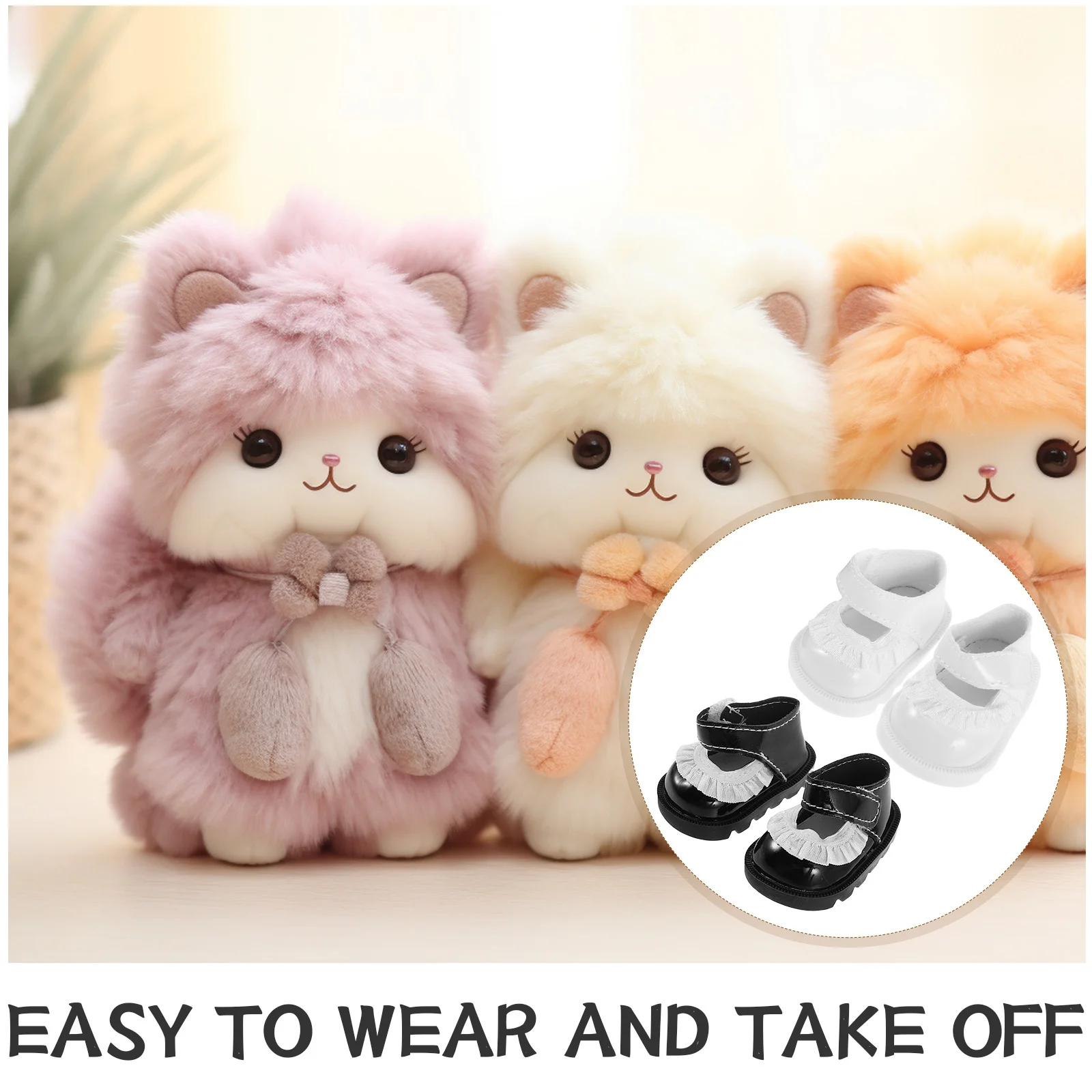 2Pairs Miniatuur Schoenveter Trim Vervanging Schoenen voor 20cm Pasgeboren Meisje Dress Up Accessoires Mini Scène Props Schoenen Speelgoed voor