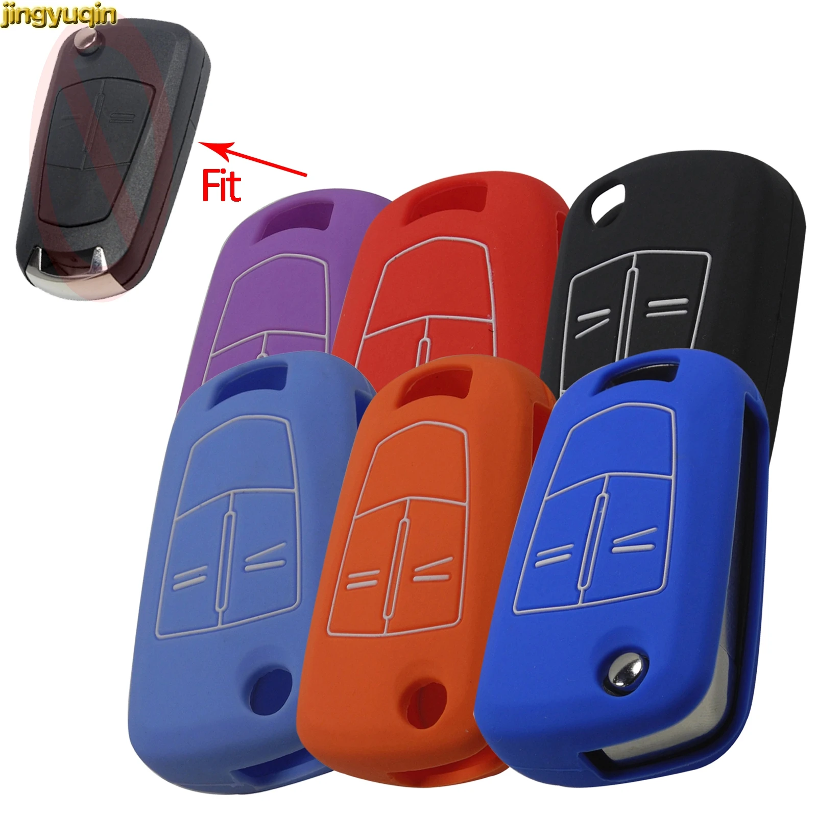 Jingyuqin Remote Silicone Car Key Case Cover Protector For Vauxhall Opel H Insignia J Vectra C Corsa D Zafira G Astra Signum