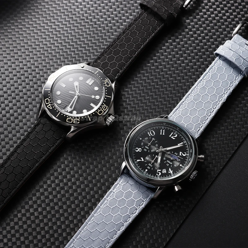 20 مللي متر 22 مللي متر حزام ساعة جلد نايلون لساعة هواوي Gt4/3/2 ل Seiko قماش سوار ناعم الإفراج السريع استبدال معصمه