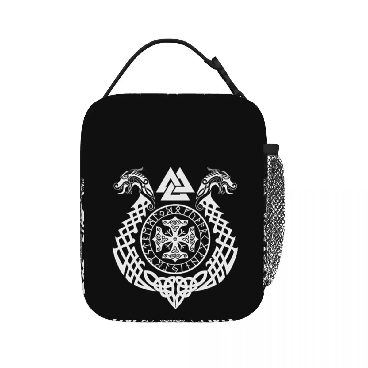 Viking Symbol Norse Runes Dragon Boat Viking Lunch Bags Insulated Lunch Tote Portable Bento Box Resuable Picnic Bags for Woman