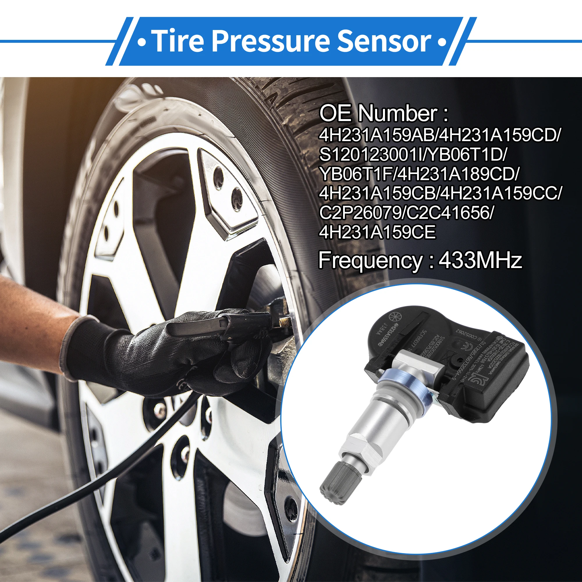 مستشعر ضغط الإطارات Motoforti مستشعر TPMS رقم 4H231A159AB لقاعدة جاكوار S-Type R 07-08