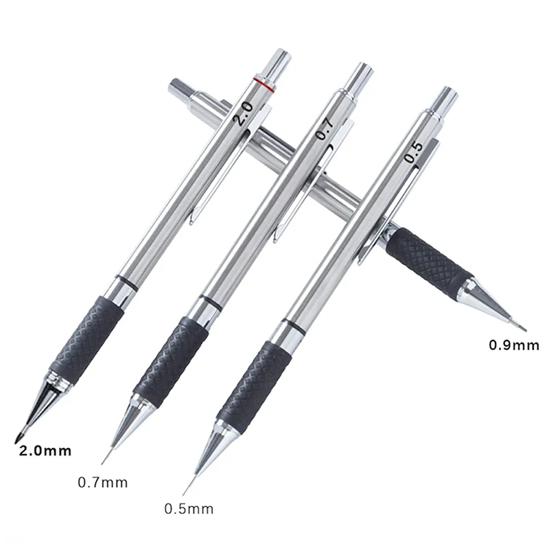 0.5 0.7 0.9 2.0mm Metal Automatic Pencil with Protective Cover 2B Lead School Office Writing Painting Stationery Supplies - Image 4