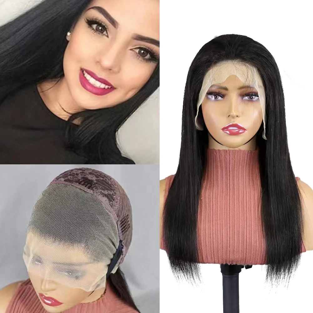 

13X4 Lace Frontal Human Hair Glueless Wig Straight Lace Front Human Hair Wig for Women 250 Density Preplucked Brazilian Hair Wig