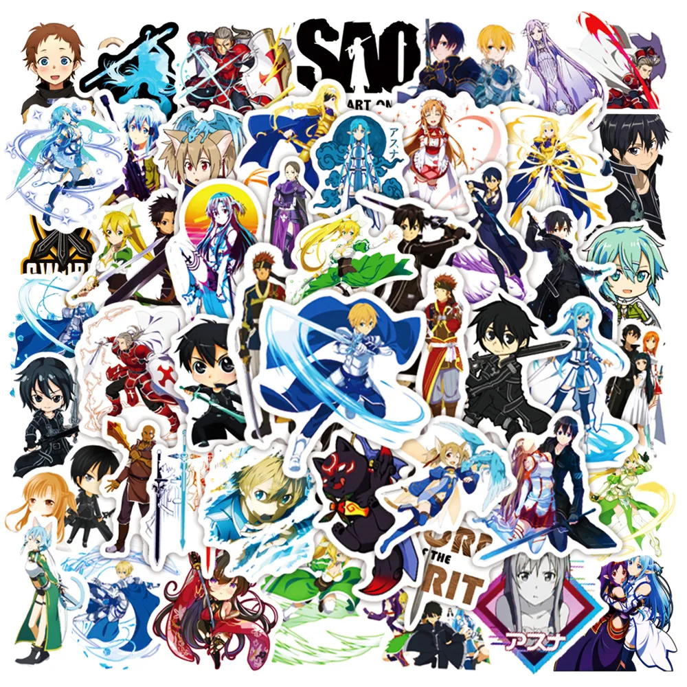 10/30/50PCS Anime Sword Art Online Stickers Cool Graffiit Decals DIY Skateboard Fridge Phone Laptop SAO Sticker Kids Toy Gift