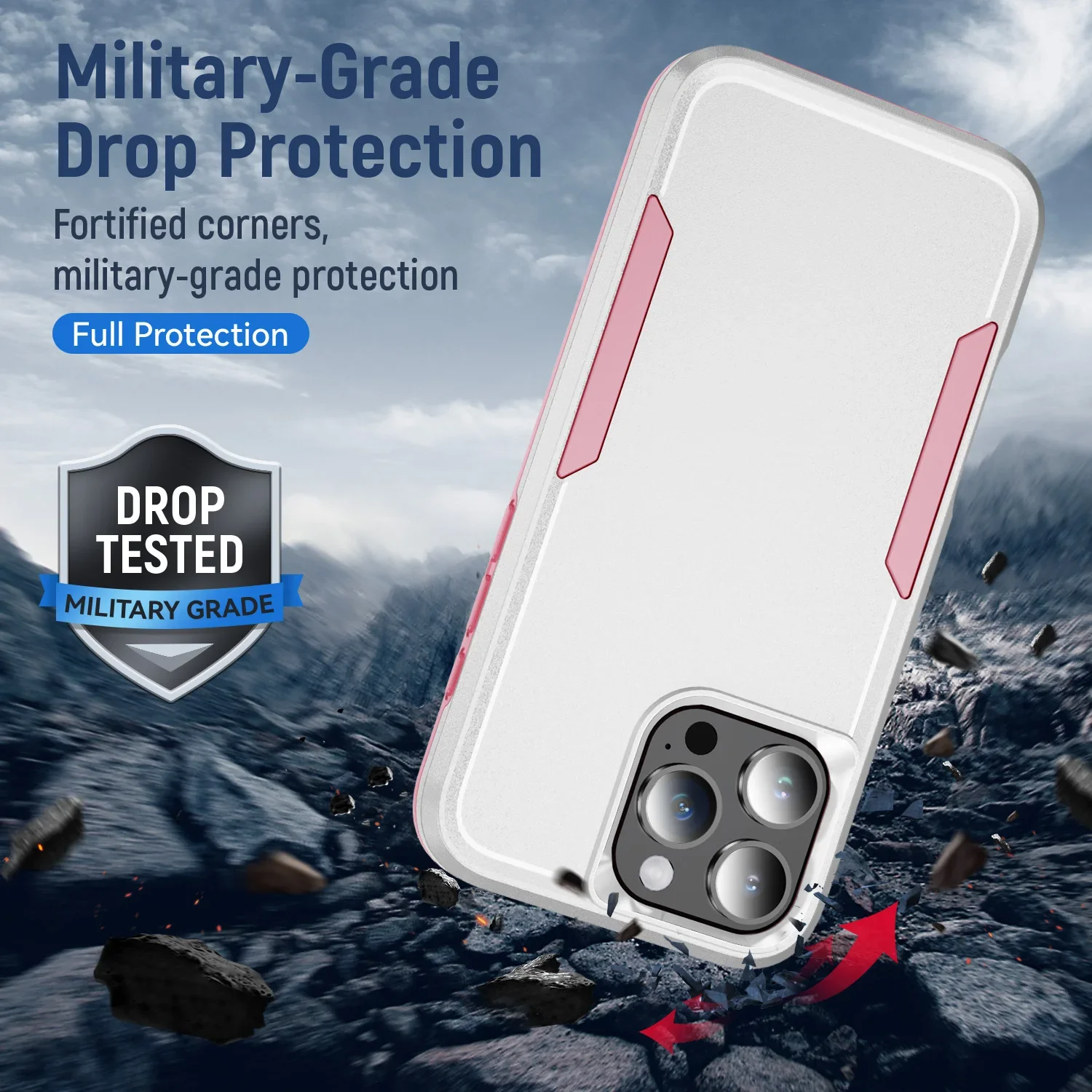 OTT-Box Robuste Defender-Hülle für iPhone 17 Pro Max Air 16 15 14 Plus 13 12 für MagSafe Hybrid Dual Layer Armor Protect Cover – Detail 8
