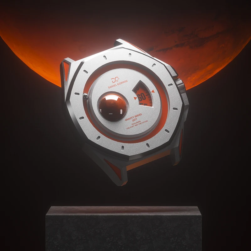 

Saturn 17PM Orange Watch DG0132 Brass Copper Case New Magnetic Watch 2026 DANIEL GORMAN Brand