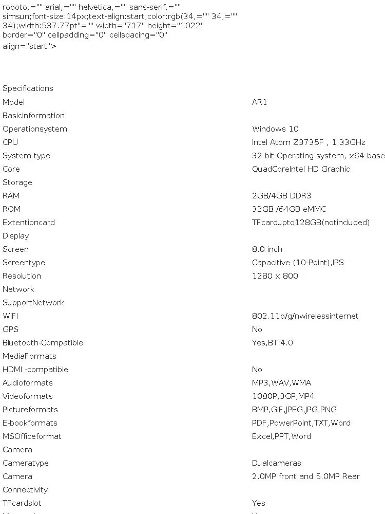 8 INCH Q1 Windows 10 New Sales Tablet PC 2GB RAM 32GB ROM X80 X5-Z3735F IPS Screen Single Front Camera WIFI Quad Core