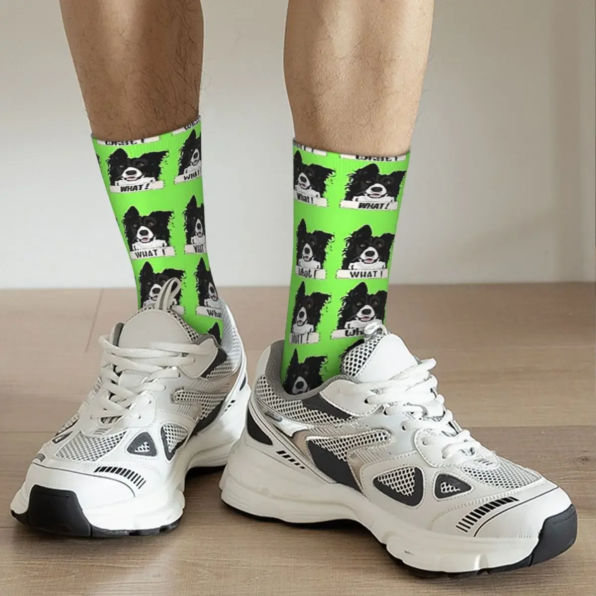 Border Collie-Chaussettes longues unisexes toutes saisons, autocollants et cadeaux, Harajuku, bas de haute qualité, cadeau d'anniversaire