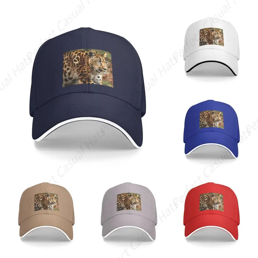 

High Quality Animal Leopard Natural Print Sandwich Caps Peaked Caps Trucker Hat Men Women Outdoor Sport Sun Visor