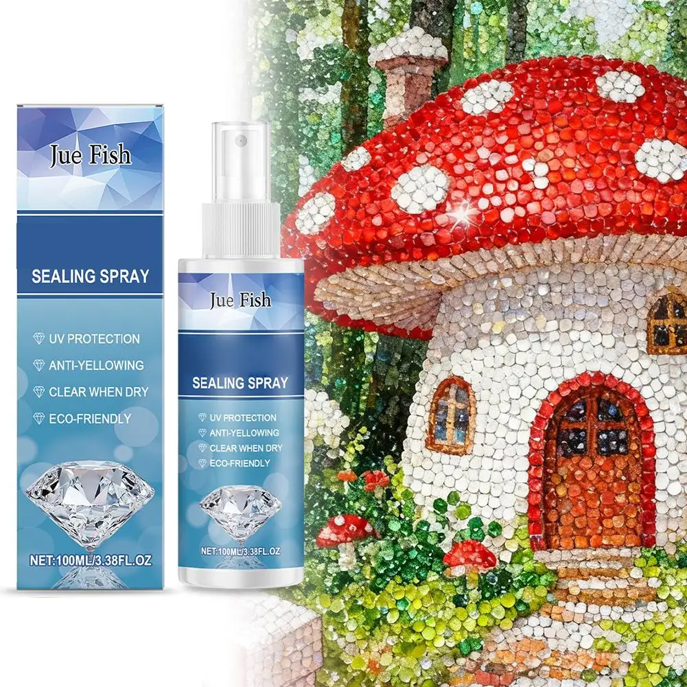 Acrylic Stone Painting Sealing Spray Diamond Painting Sealant Spray Quick Dry Clear Diamond Artwork Fixing Protective Spray
