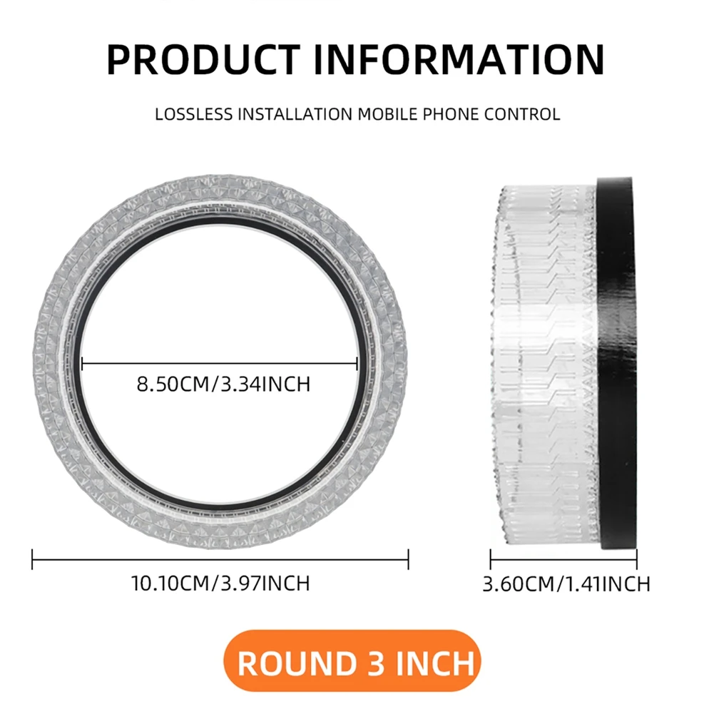 

Управляемое приложение 2 в 1, RGB светодиодный симфонический ангельские глазки, кольцевой светильник для автомобилей с DRL дневными ходовыми огнями
