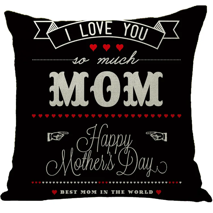 Happy Mother's Day Pillowcase with Colorful Letters Pillow Cover for Sofa Bed Chair Pillow Case Home Decor Room Aesthetics 45x45