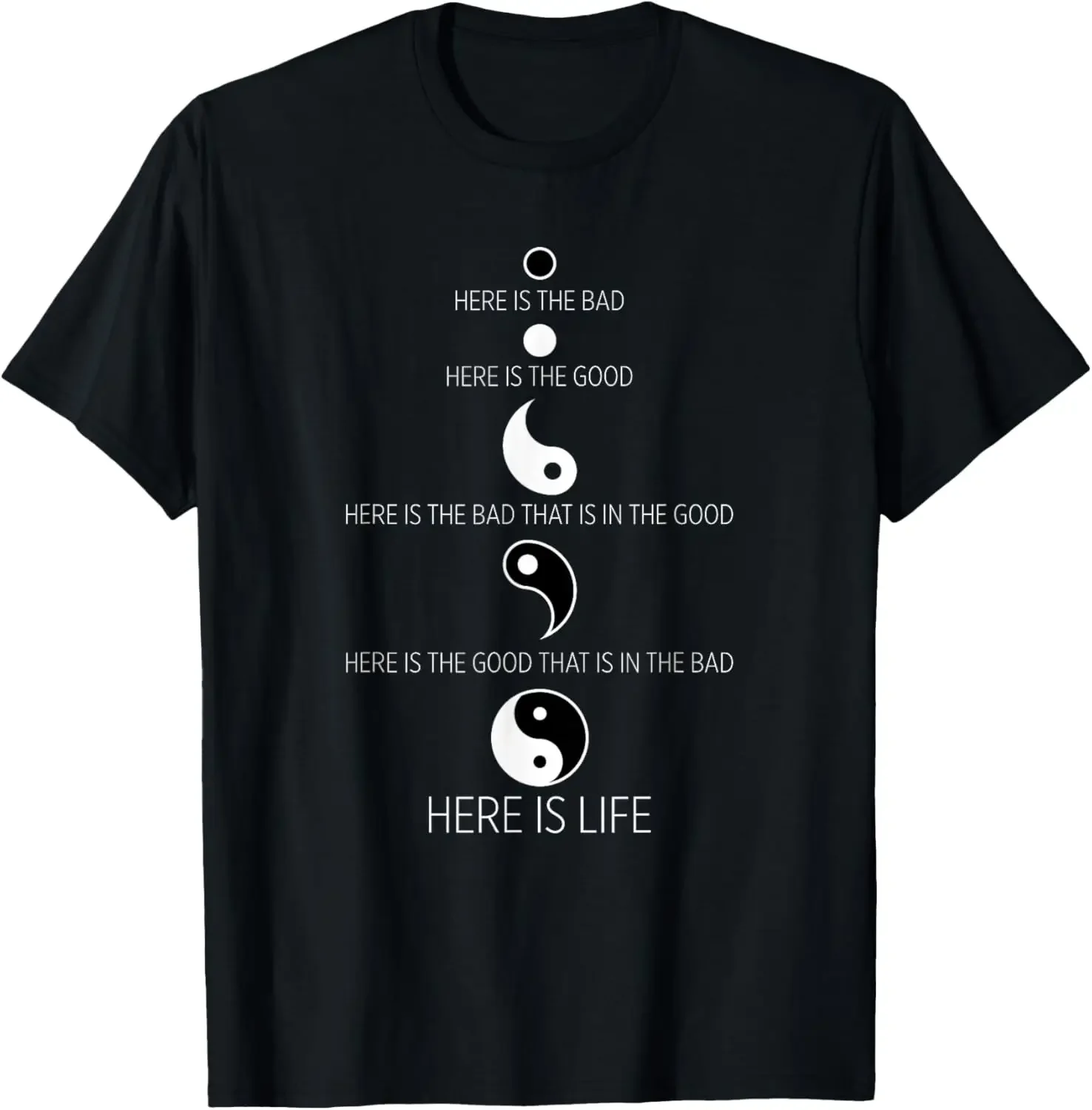 

Yin Yang Life Philosophy Graphic T-Shirt Breathable Cotton Crewneck Casual Short Sleeve Tee For Men