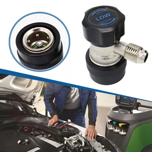 Imagen 2 del producto Conector de acoplador rápido R134A H/L para coche, adaptadores de latón, indicador de colector de CA ajustable para refrigerante de aire acondicionado