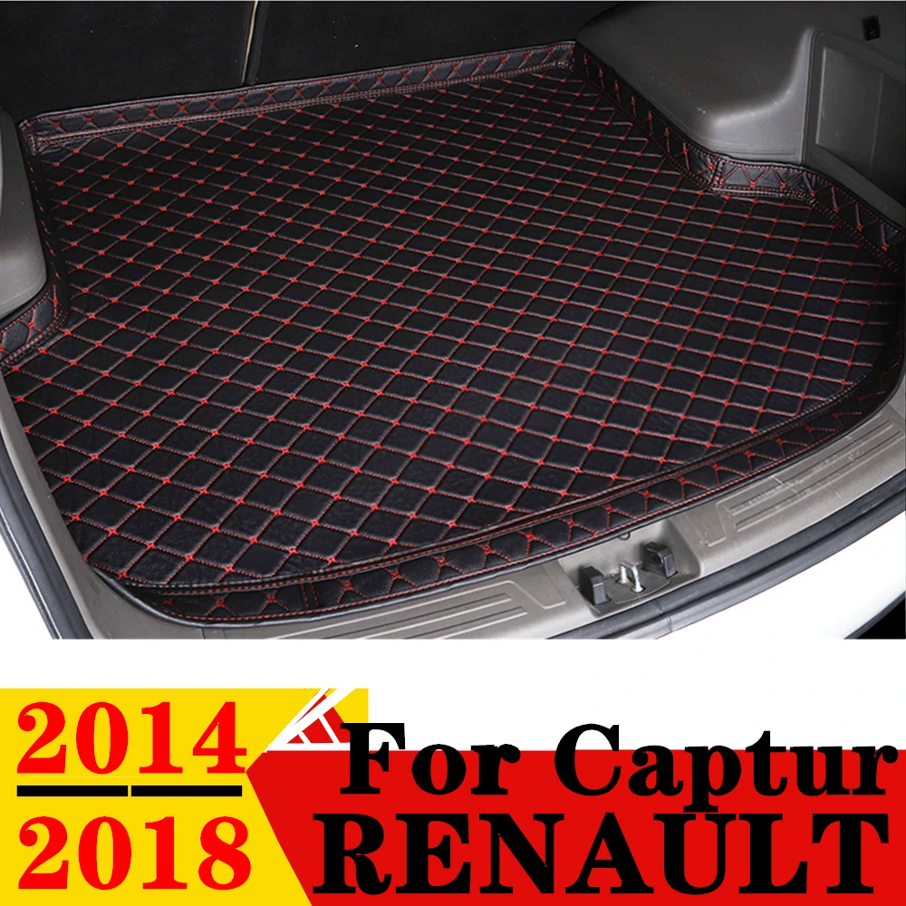 High Side Car Trunk Mat For Renault Captur 2018 2017 2016 2015 2014 XPE Tail Boot Tray luggage Pad Rear Cargo Liner Carpet Cover