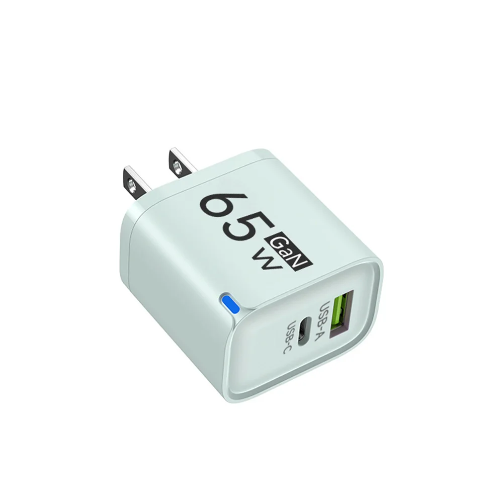 Insgesamt 65 W GaN USB-Ladegerät für Telefon Quick Charge 3.0 Typ C Schnelllade-Reiseladegerät für iPhone Samsung Xiaomi EU/US/UK-Stecker