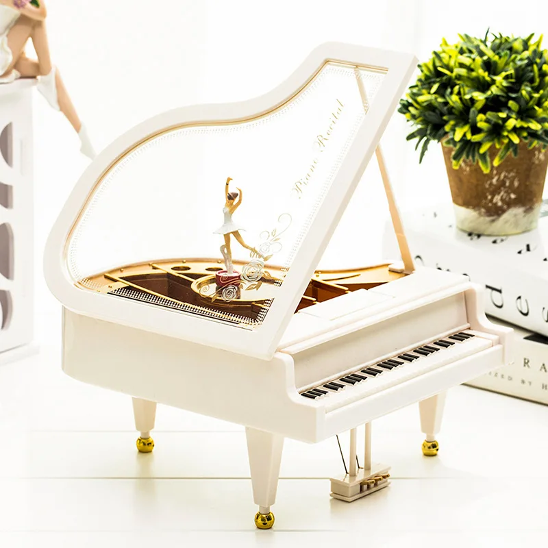 Spinning Dance Little Girl Piano Music Box Music Box Eight Tone Box Ornaments Children Student Valentine's Day Birthday XmasGift