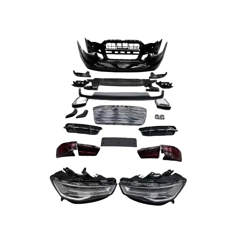 

Suitable for the Modified Sport Version of A6L C7 with RS6 Style Bumper Includes Front Rear Bumpers Headlights Taillights