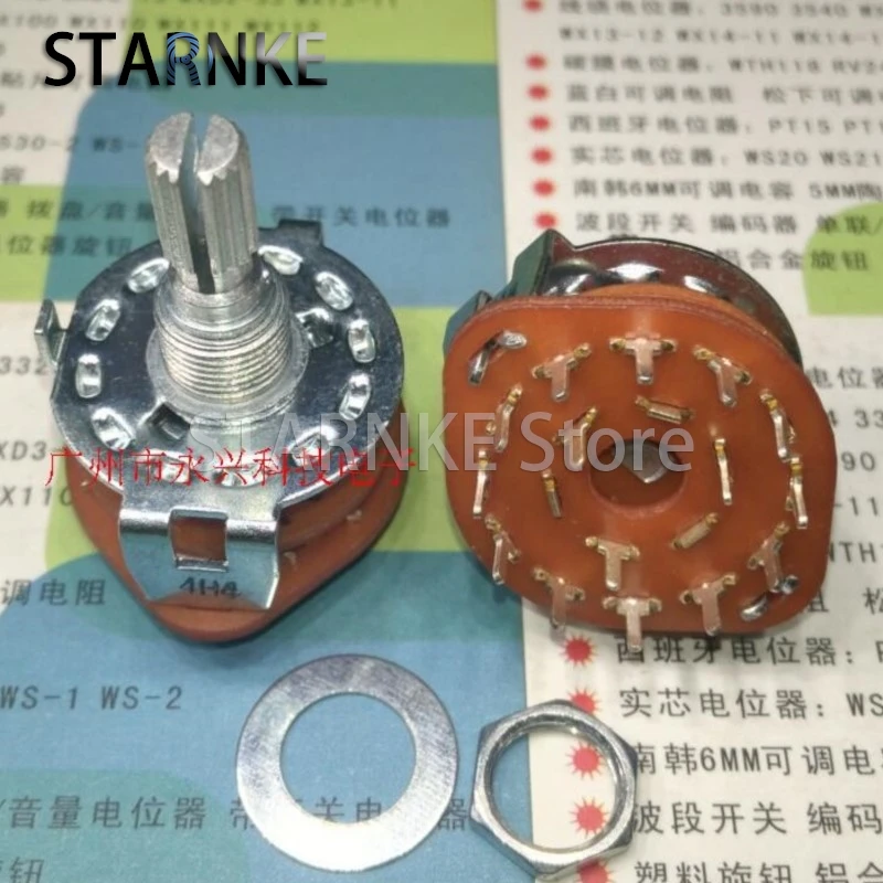 3PCS RS25 Shaft Panel Mount 3P3T Rotary Switch Selector Band 3 Pole 3 Position New Handle Length 20MM