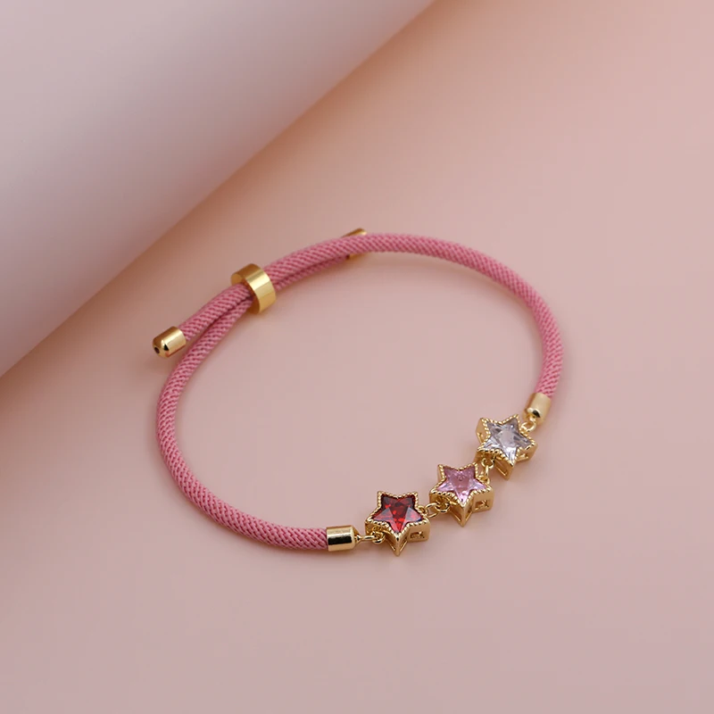 2024 New Classic  Heart Initial Letter Bracelet Women Simple Adjustable Colorful pink Rope Bracelet For Women Jewelry Gift