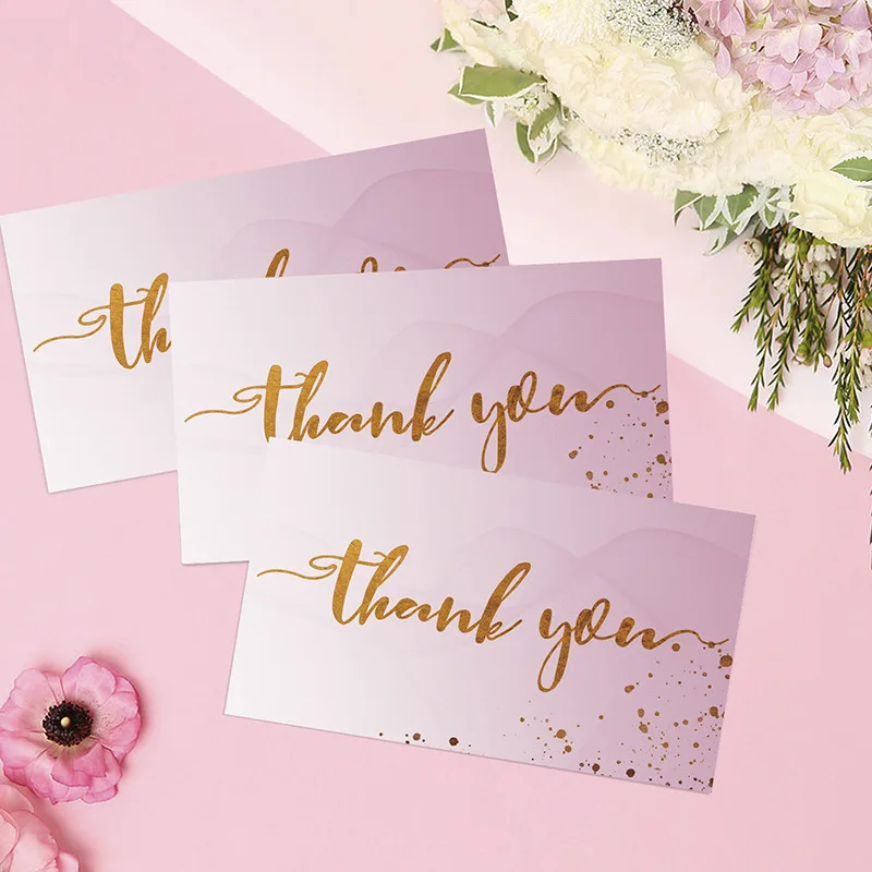 20/50/100 Sheets/lots Thank You Card Gift Packaging Decor Card Greeting Card Wedding Business Festival Party Invitation Card