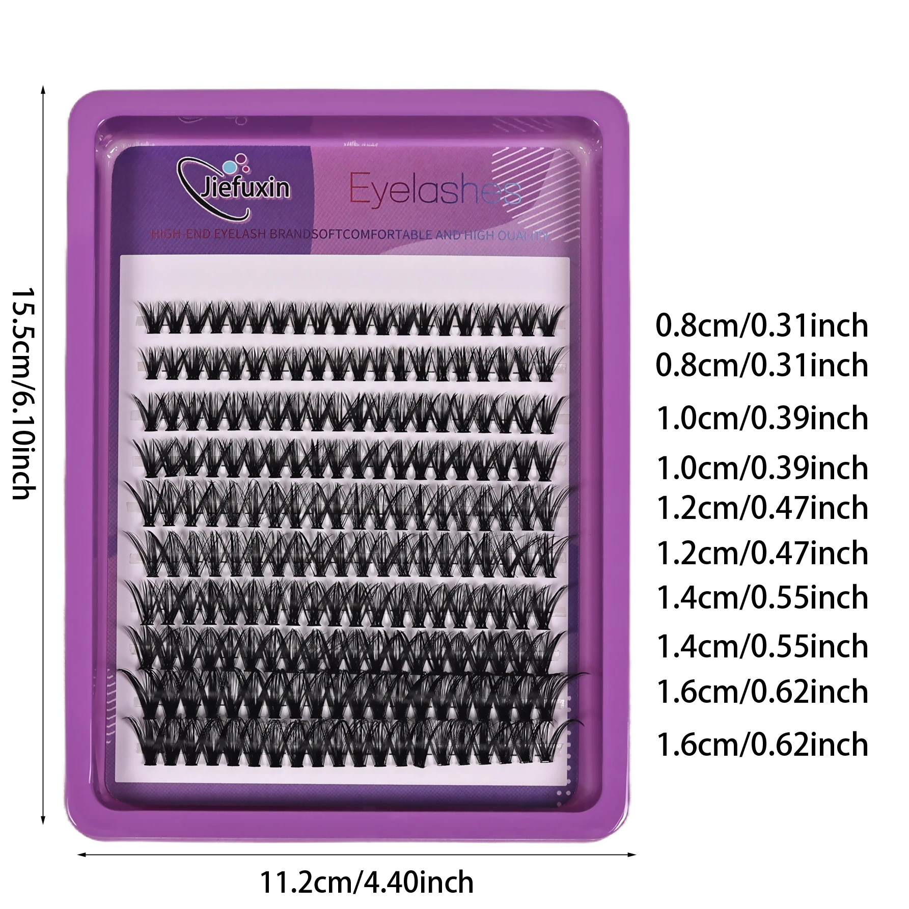 Pestañas individuales 8-16mm 200 Uds pestañas en racimo aspecto Natural bandeja mixta DIY extensión de pestañas volumen grupos de pestañas largas