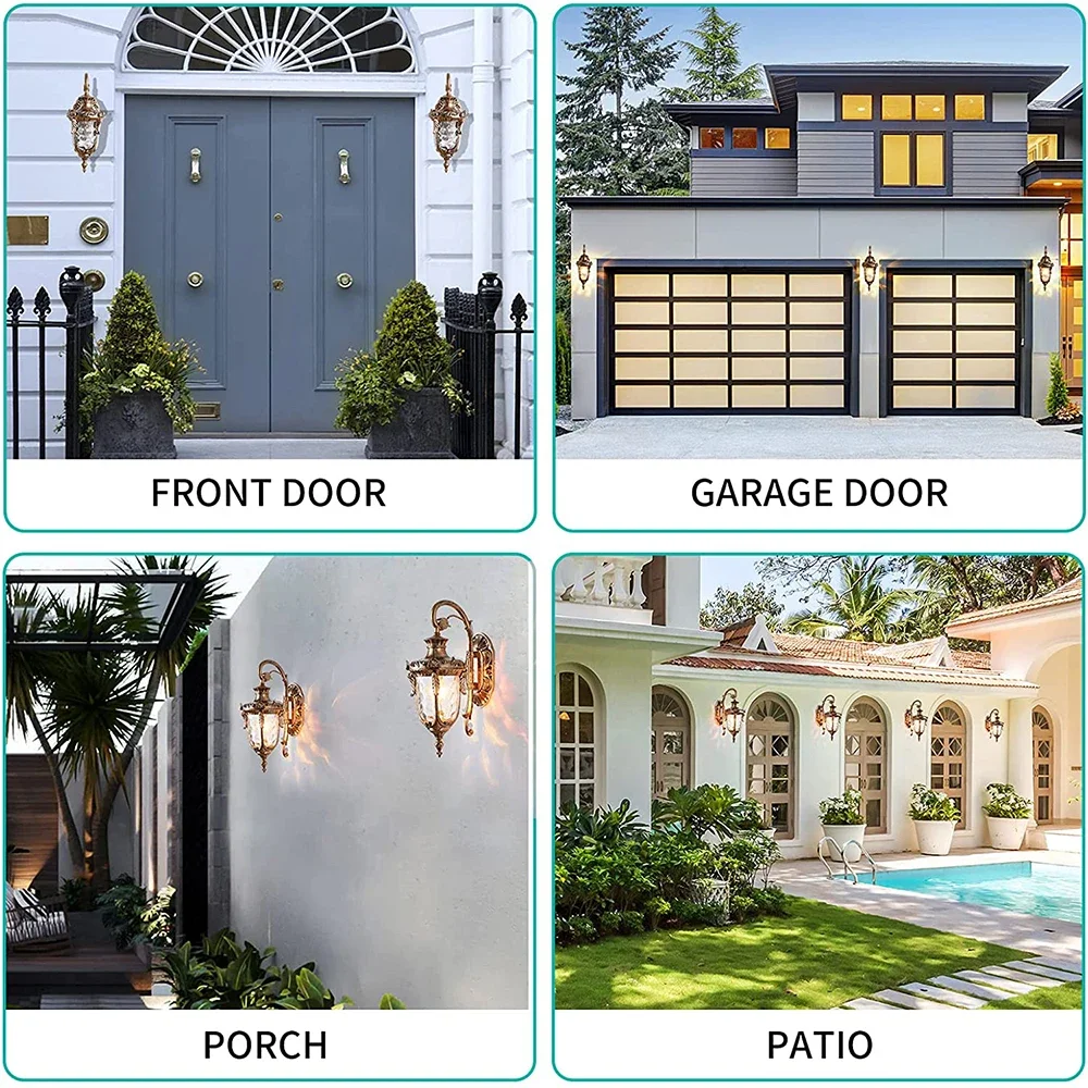 أسود برونزي ريترو النمط الأوروبي في الهواء الطلق الجدار الخفيفة مقاوم للماء حديقة ديكور الشمعدان مصباح لإضاءة الشرفة خمر #6