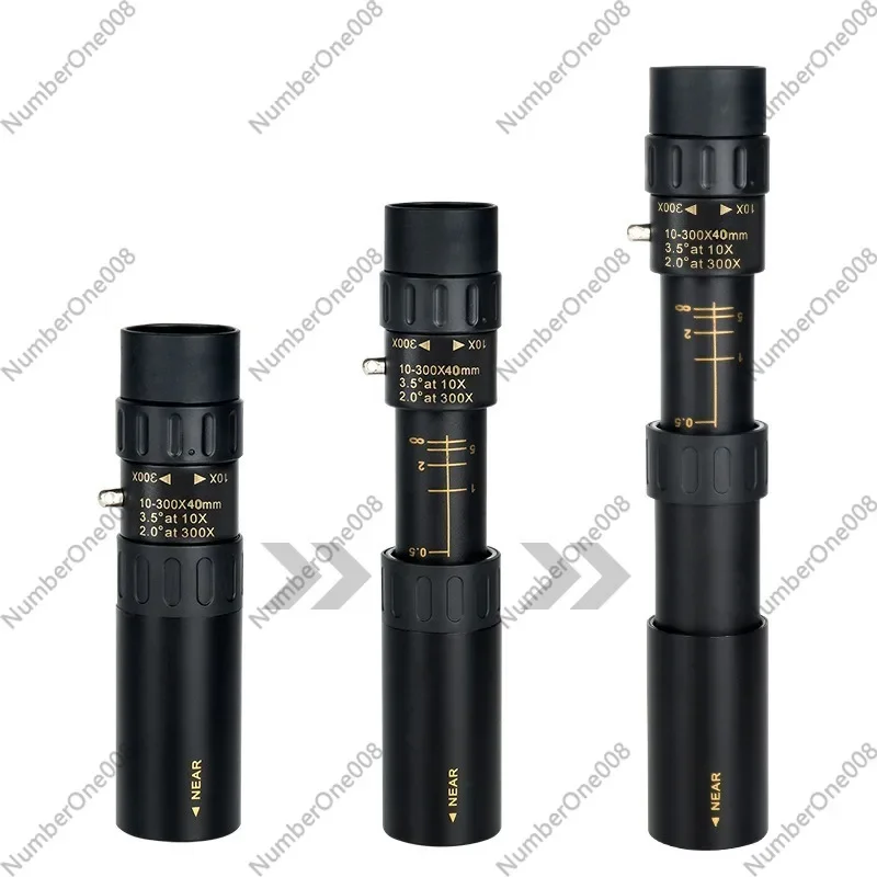 10-300x40 Metal Monocular Telescope - Stepless Zoom, Portable & Extendable