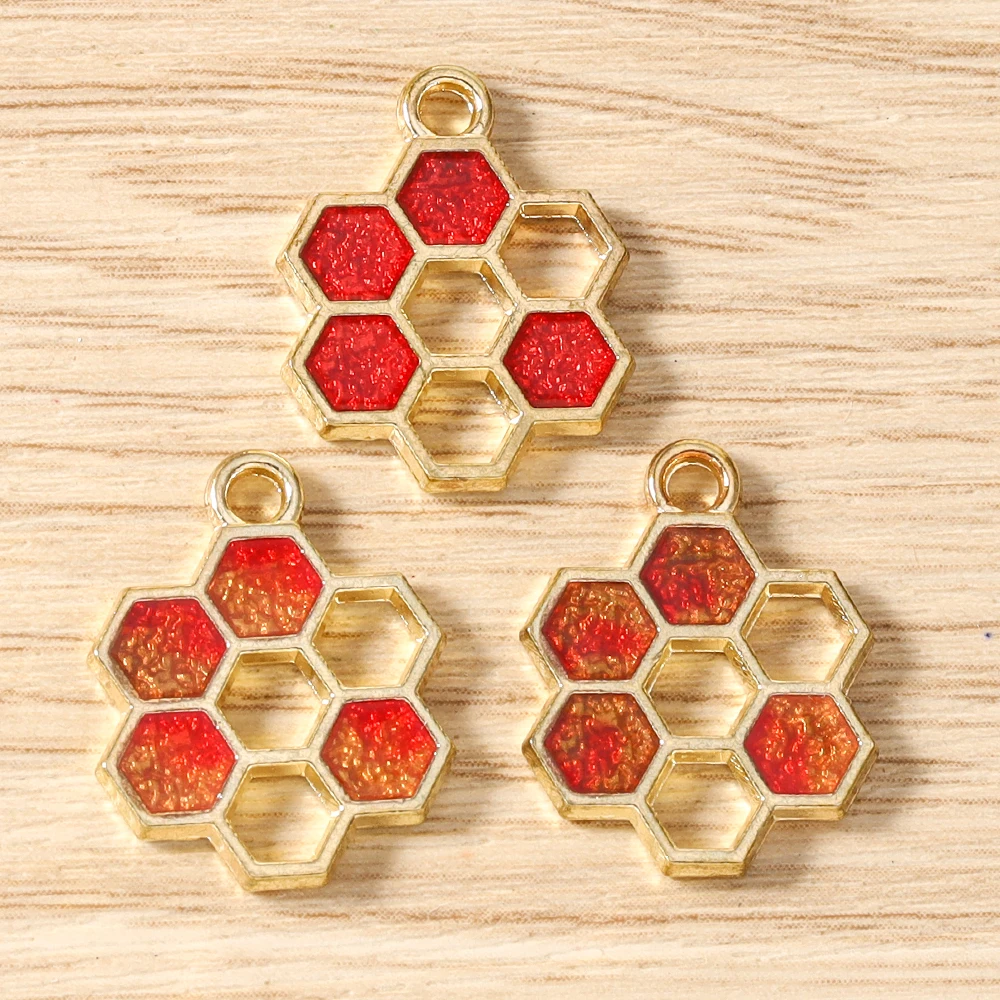 Tusember 20 Stück Bunte 19*15mm Kawaii Emaille Niedliche Honig-Bienen-Anhänger für Ohrringe, Halsketten, Schmuckherstellung, DIY-Zubehör – Detail 6