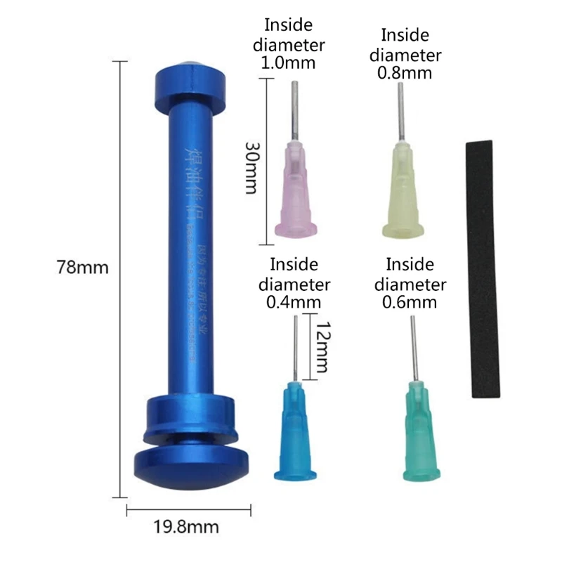 Dispenser di siringhe manuali in lega di alluminio strumento a stantuffo paste di flusso di saldatura Booster per maschera di saldatura UV spingiolio per saldatura a inchiostro