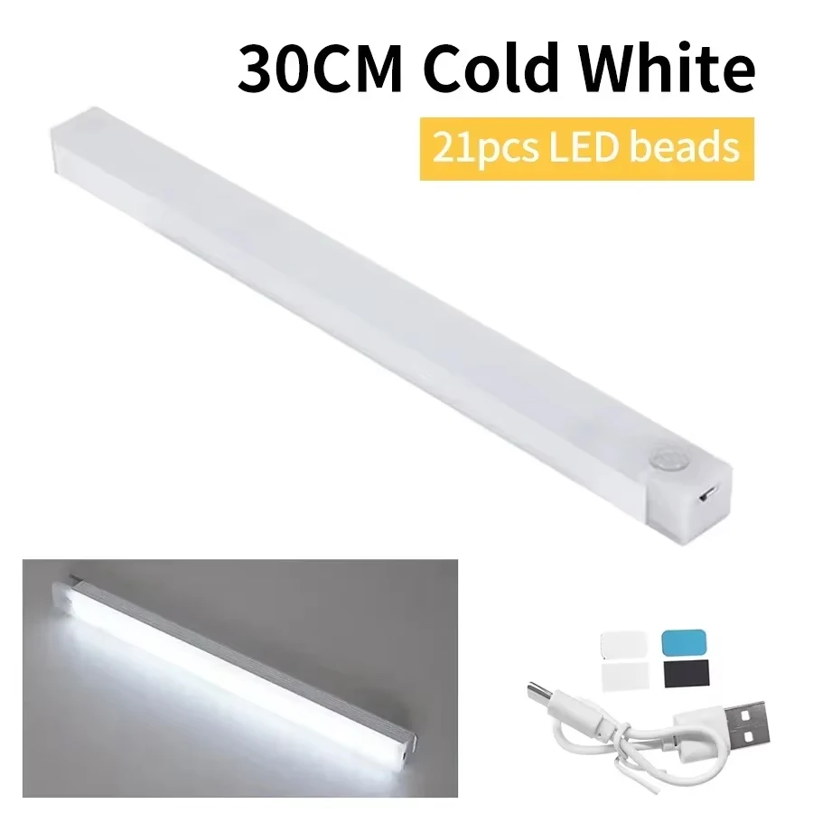 Draadloze LED-bewegingssensor Kastlamp USB Oplaadbaar Led-nachtlampje Kast Garderobe Magnetische lamp Onder achtergrondverlichting voor kamer