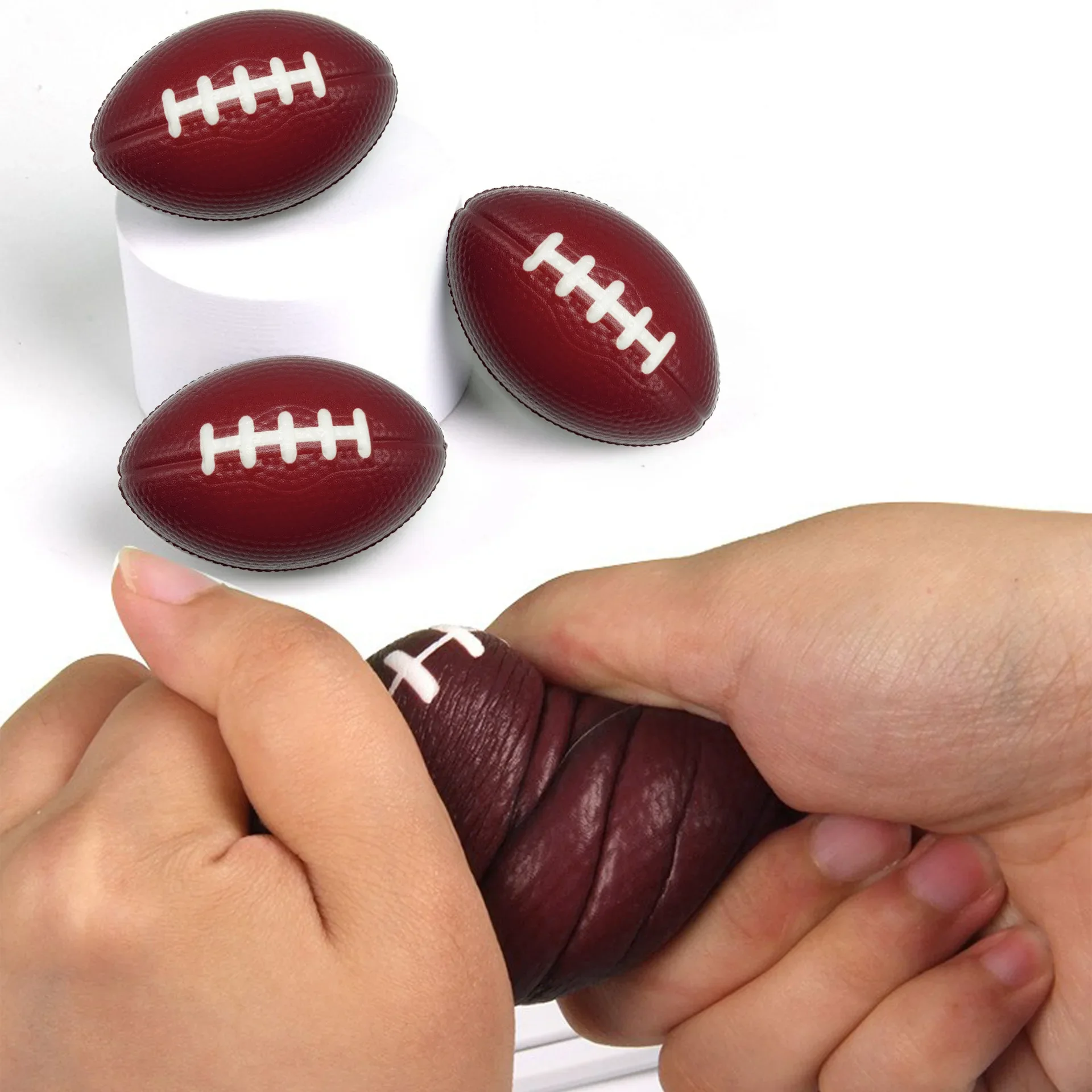 

Mini Soft PU Anti-stress Small Rugby Relax Fidget Toys Office Kids Brown Pressure Release Brown Bouncy Squeeze Stress Relief Toy